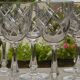 Set of 6 SEVRES crystal white wine glasses.