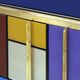 Mid-Century Modern Italian Sideboard in Solid Wood and Coloured Glass