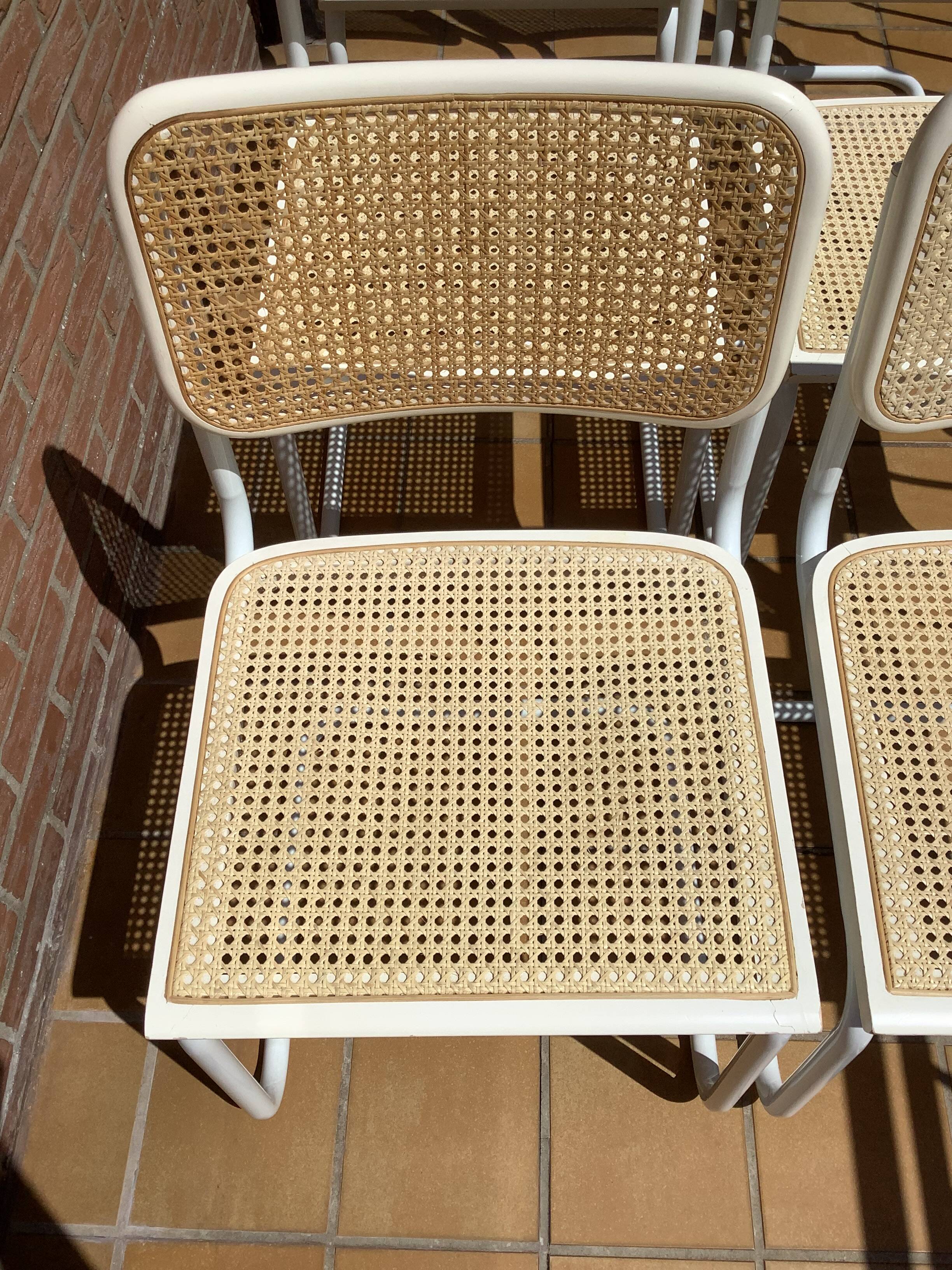 Set of 6 B32 chairs Marcel Breuer Italy design 1970