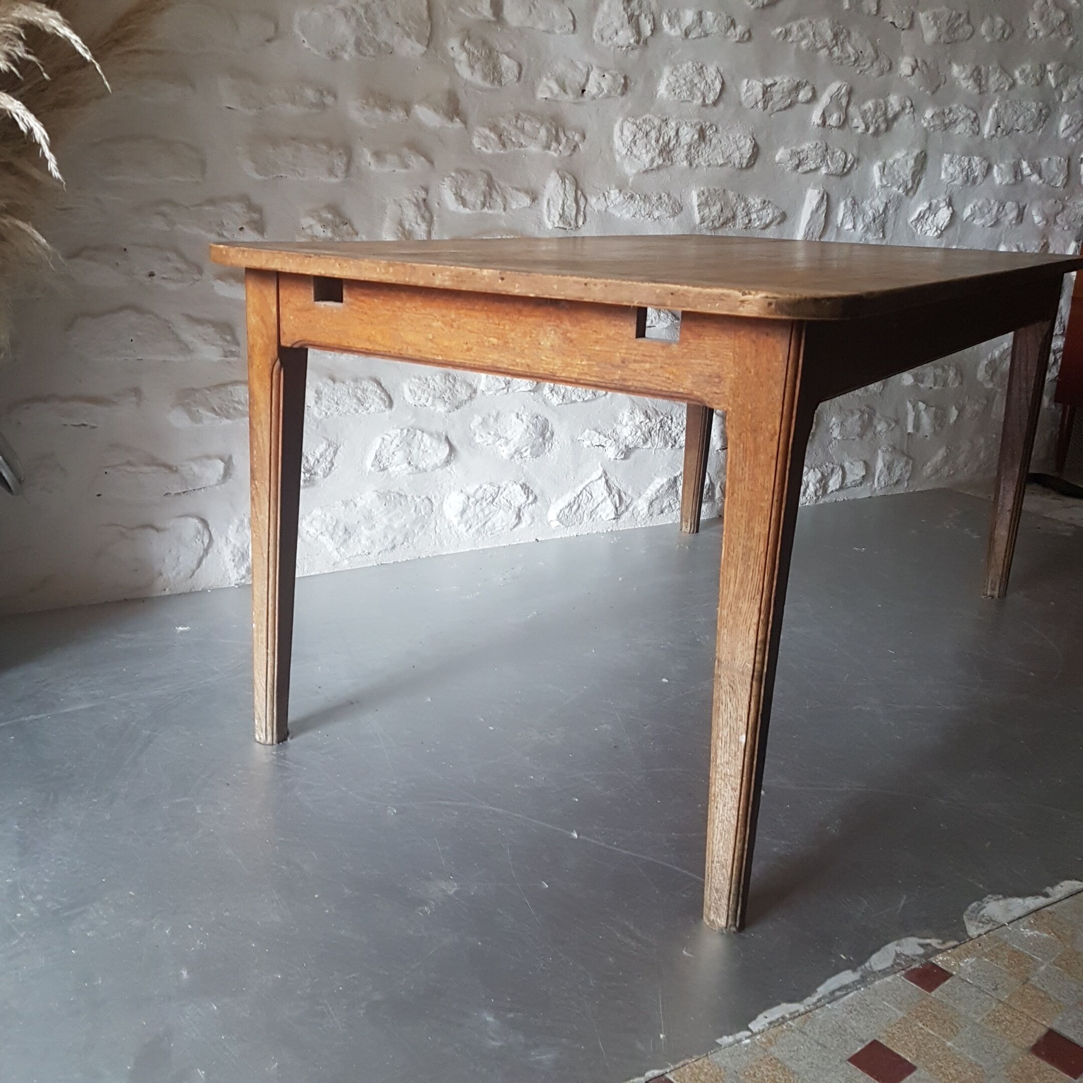 Clear wood farm table