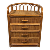 Rattan chest of drawers bedside table 1980’s