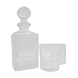 Whisky service: pitcher and 2 glasses