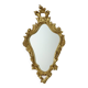 Small Vintage French Gold Baroque Mirror Crested Mirror Resin 1960s