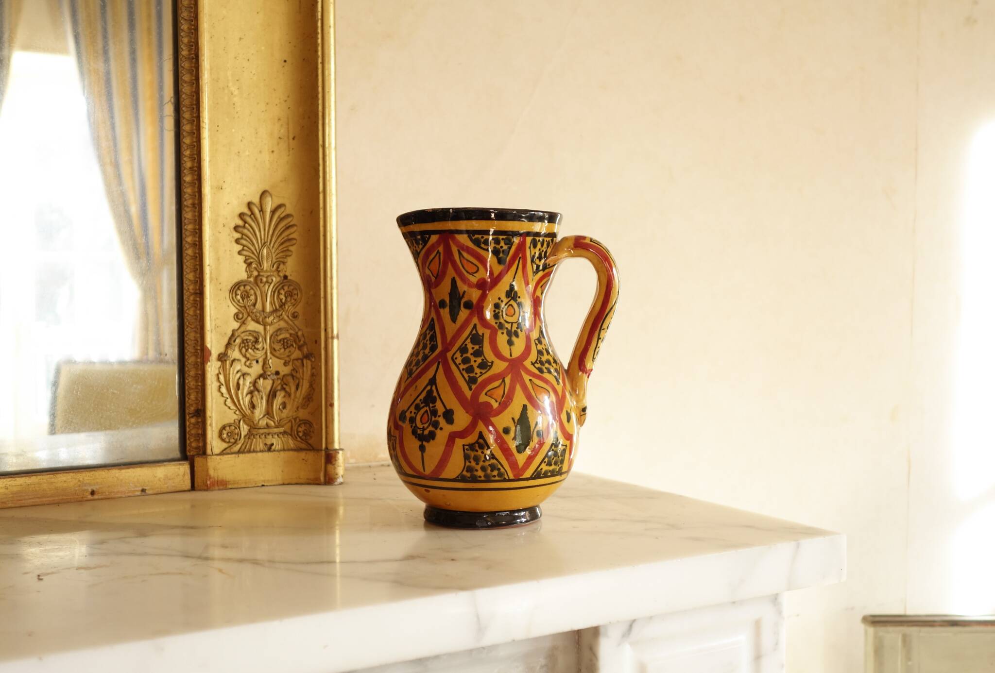 Safi Moroccan Carafe – Traditional Vintage Ceramic Pitcher