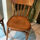 Pair of curved wooden bistro chairs