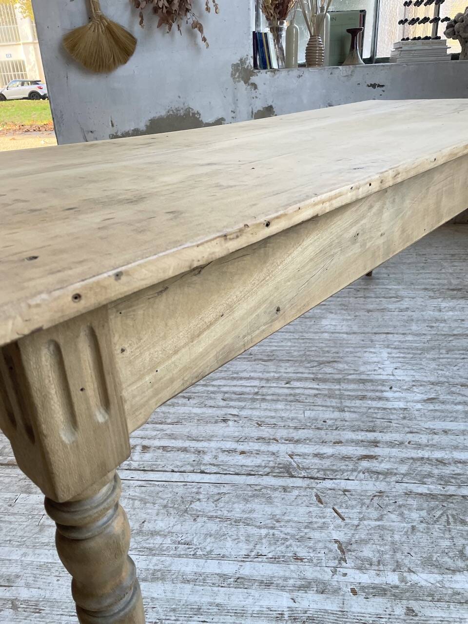 2m walnut drapery farmhouse table