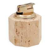 Vintage octagonal table lighter by Cerri Nestore in travertine - Italy 1970s