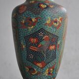 Pair of vases in cloisonné bird early twentieth