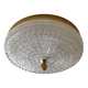 Large vintage Lucien Gau crystal and brass ceiling light