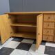 Large blonde Wicker & wood webbing sideboard