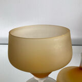 Vintage blown glass candy box on a stand