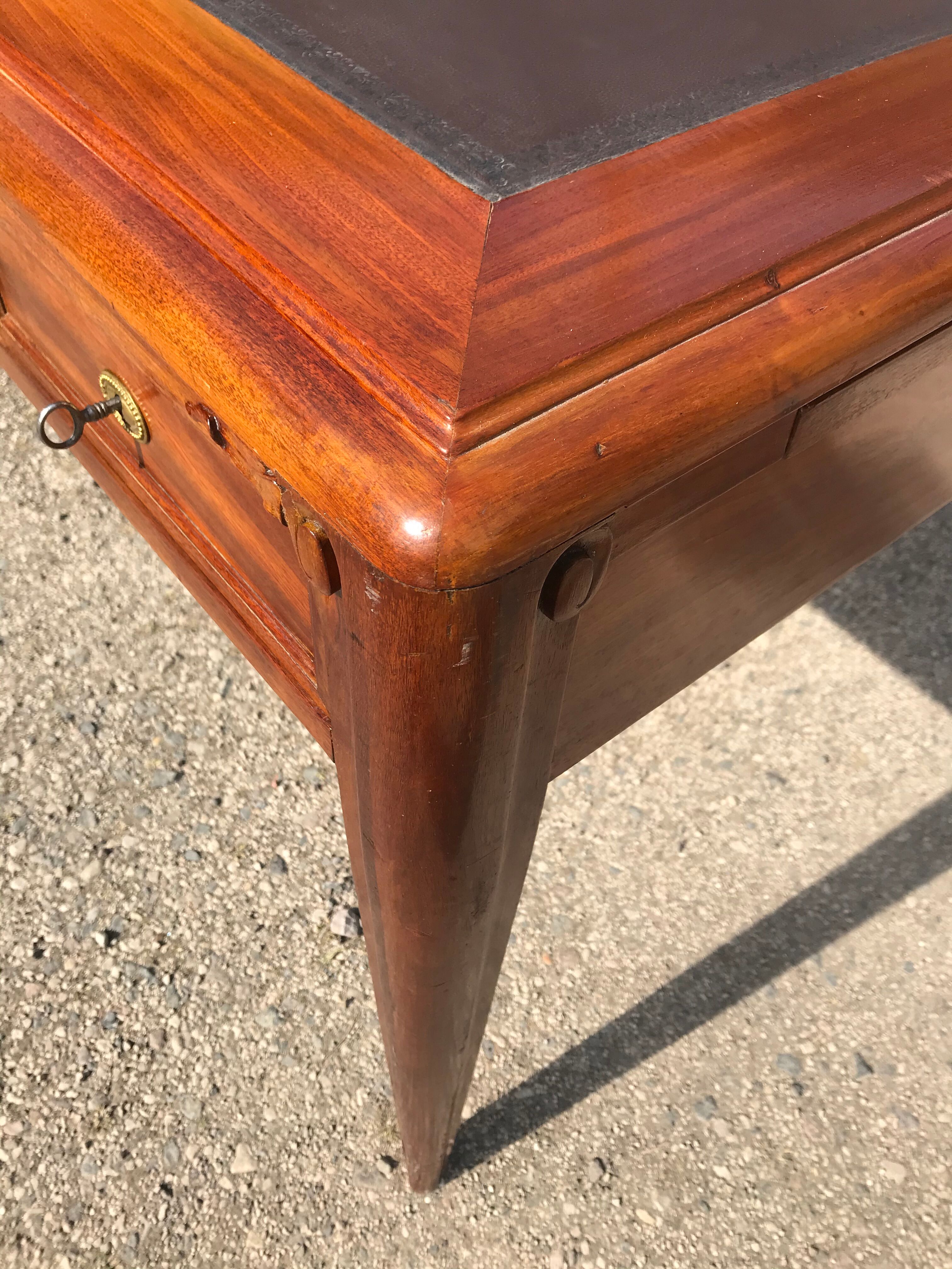 Double art deco mahogany desk