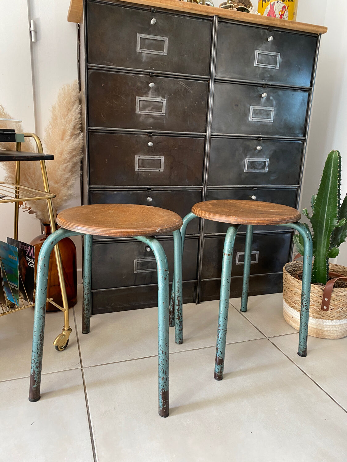 Pair of school stools