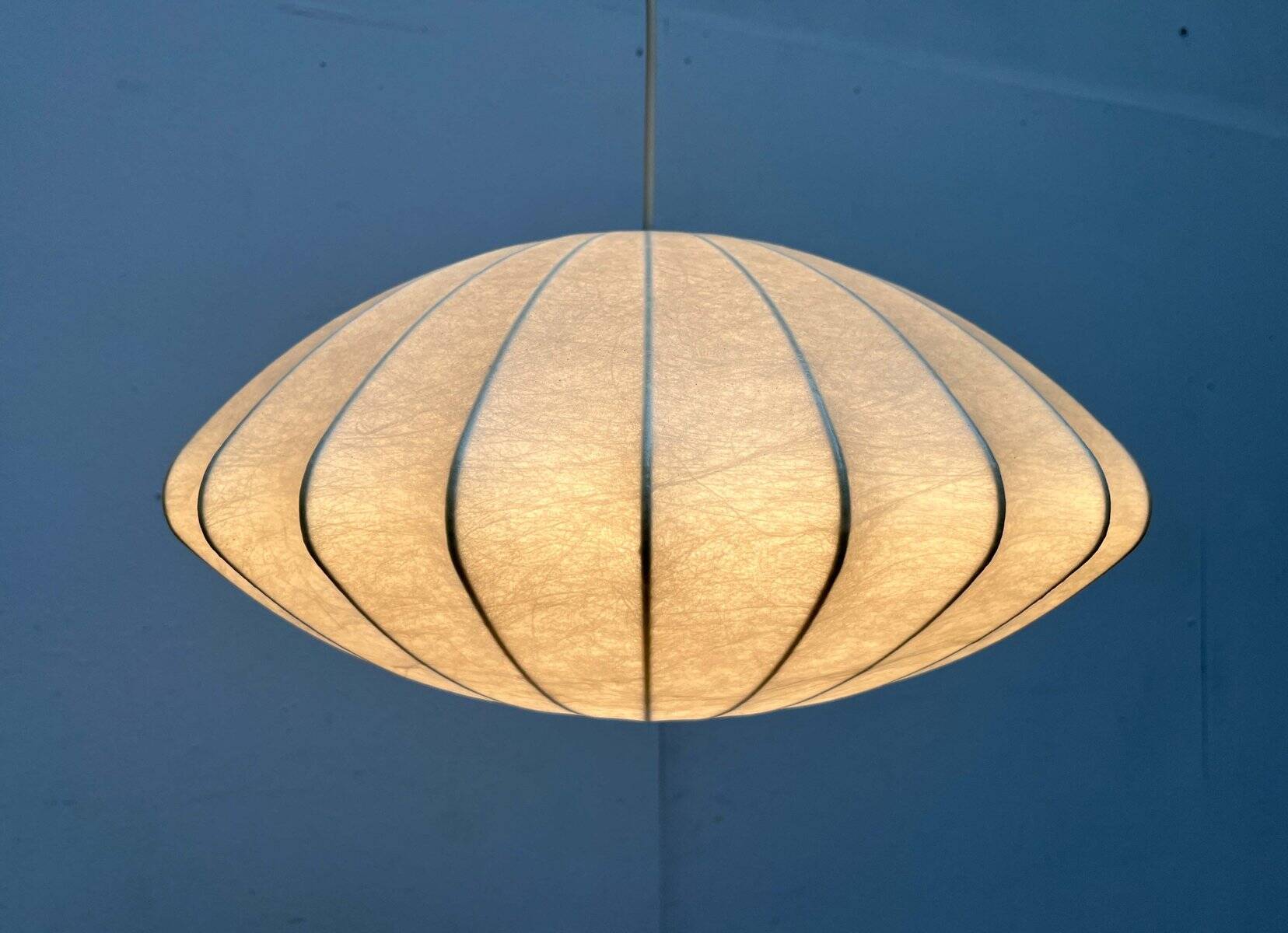 Mid-century modern Cocoon pendant lamp by Friedel Wauer for Goldkant Leuchten, Germany, 1960s.