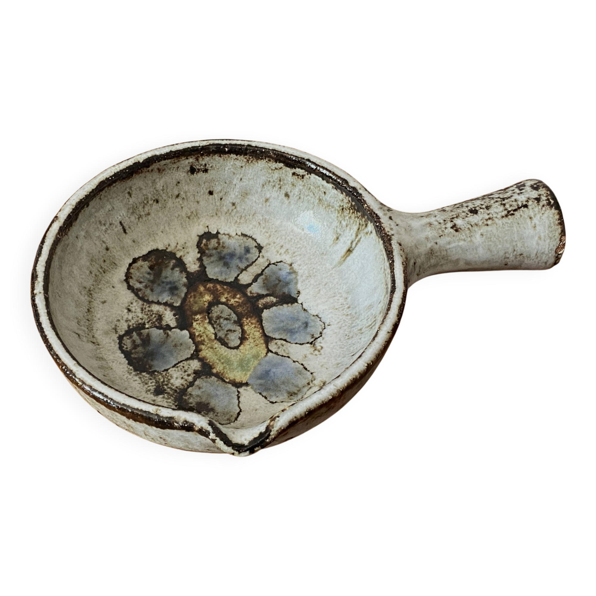 Large ceramic caquelon / saucepan from Vallauris signed MAS