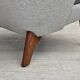 Fauteuil danois à dossier haut avec tabouret, années 1970, laine, bois de teck.