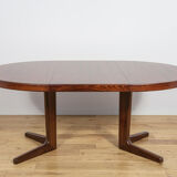 Mid-century round rosewood extendable dining table, Denmark, 1960s