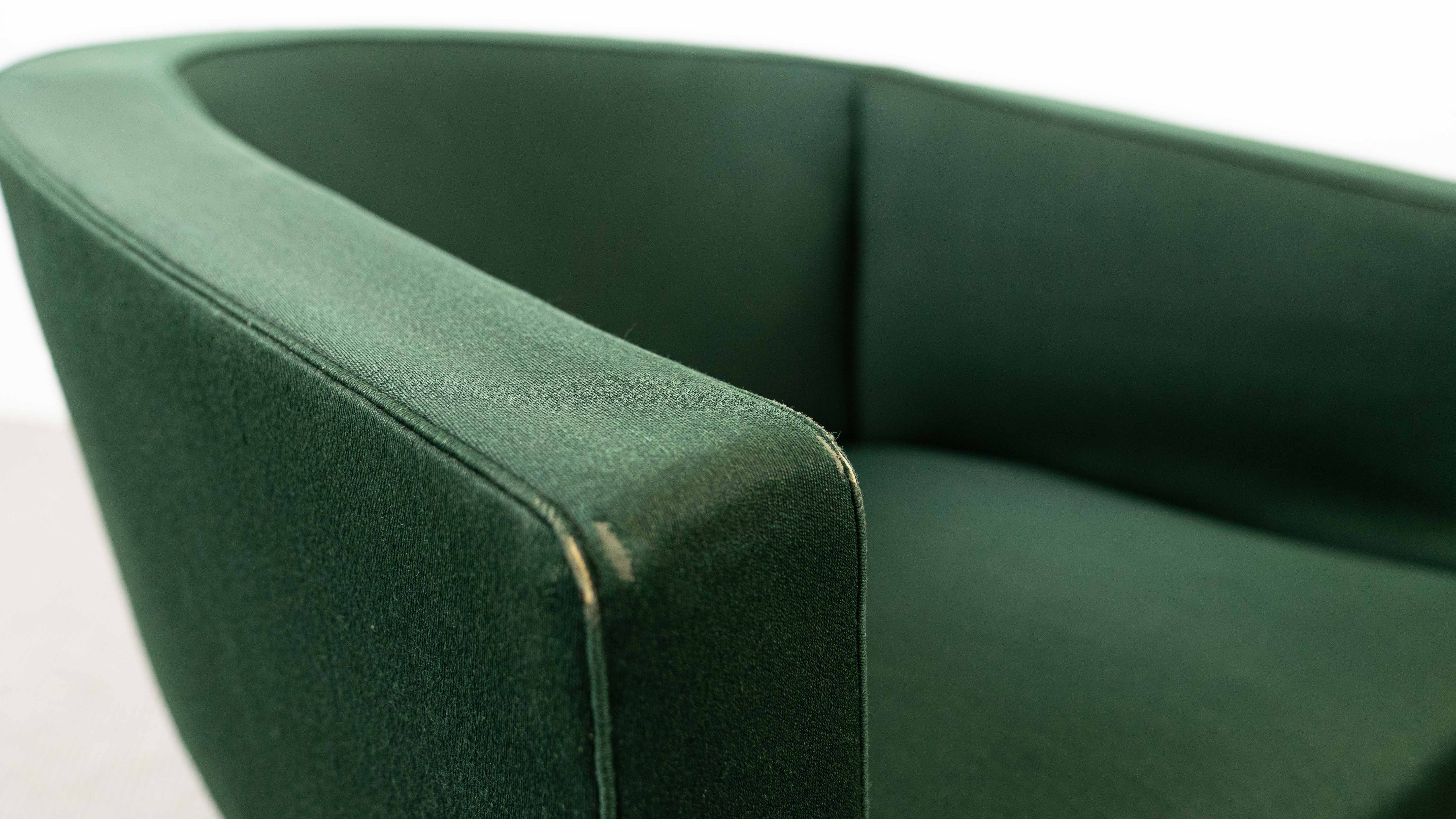 Vintage Mid Century Clubchairs - Cocktail Chairs in dark green fabrics 60s