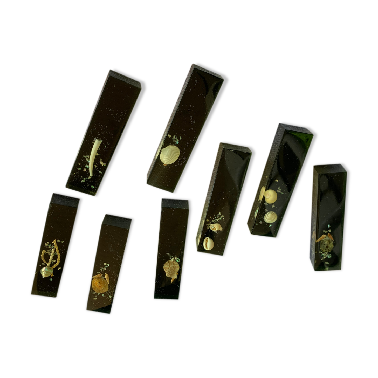 Set of 8 glass knife holders