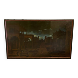 "Ideal Architectures", oil on canvas, 18th century