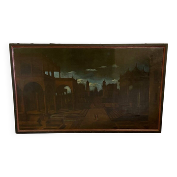 "Ideal Architectures", oil on canvas, 18th century