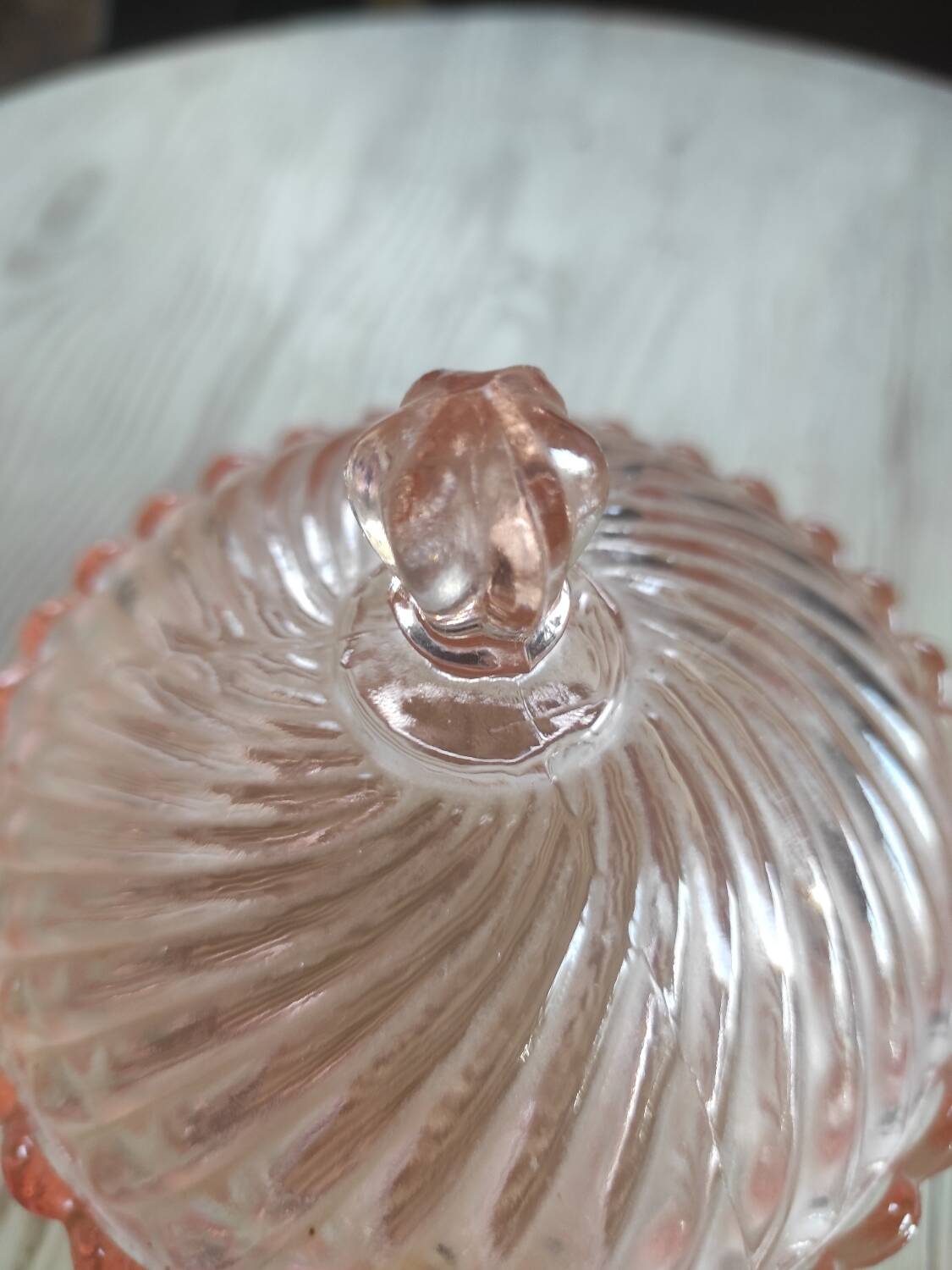 Pink glass candy box