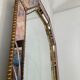 Vintage mirror with brass and wood parcloses