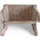 Rustic Weathered Wood Farm Stool/ Accent Table, Spain,  Early 20th-C
