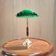 Lampe de bureau ministérielle Churchill en verre vert et laiton