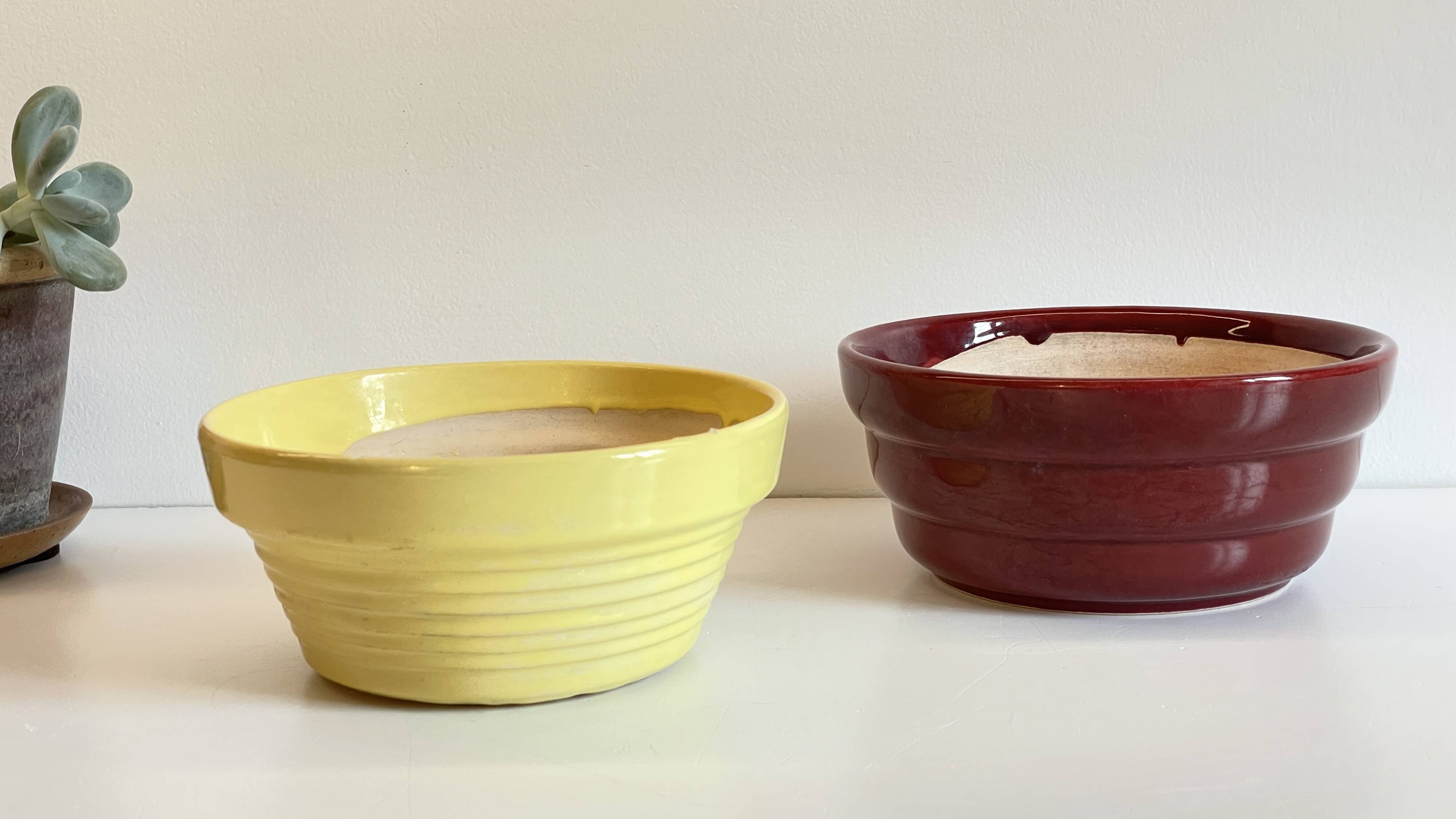 50s pot covers, vintage ceramic