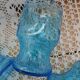 6 antique blue glass glasses