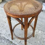Canned bar stool and curved wood