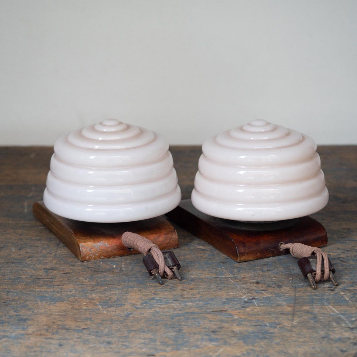 Lampes de table Art Déco en verre de Murano, lot de 2