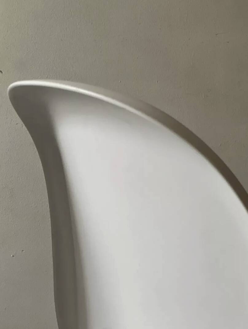 White monobloc design chair by Verner Panton, white edition Vitra.