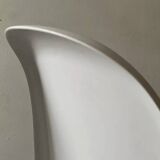 White monobloc design chair by Verner Panton, white edition Vitra.