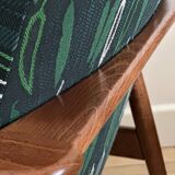 Ensemble de fauteuils vintage par Juliszu Kędziorek en jacquard vert, 1960