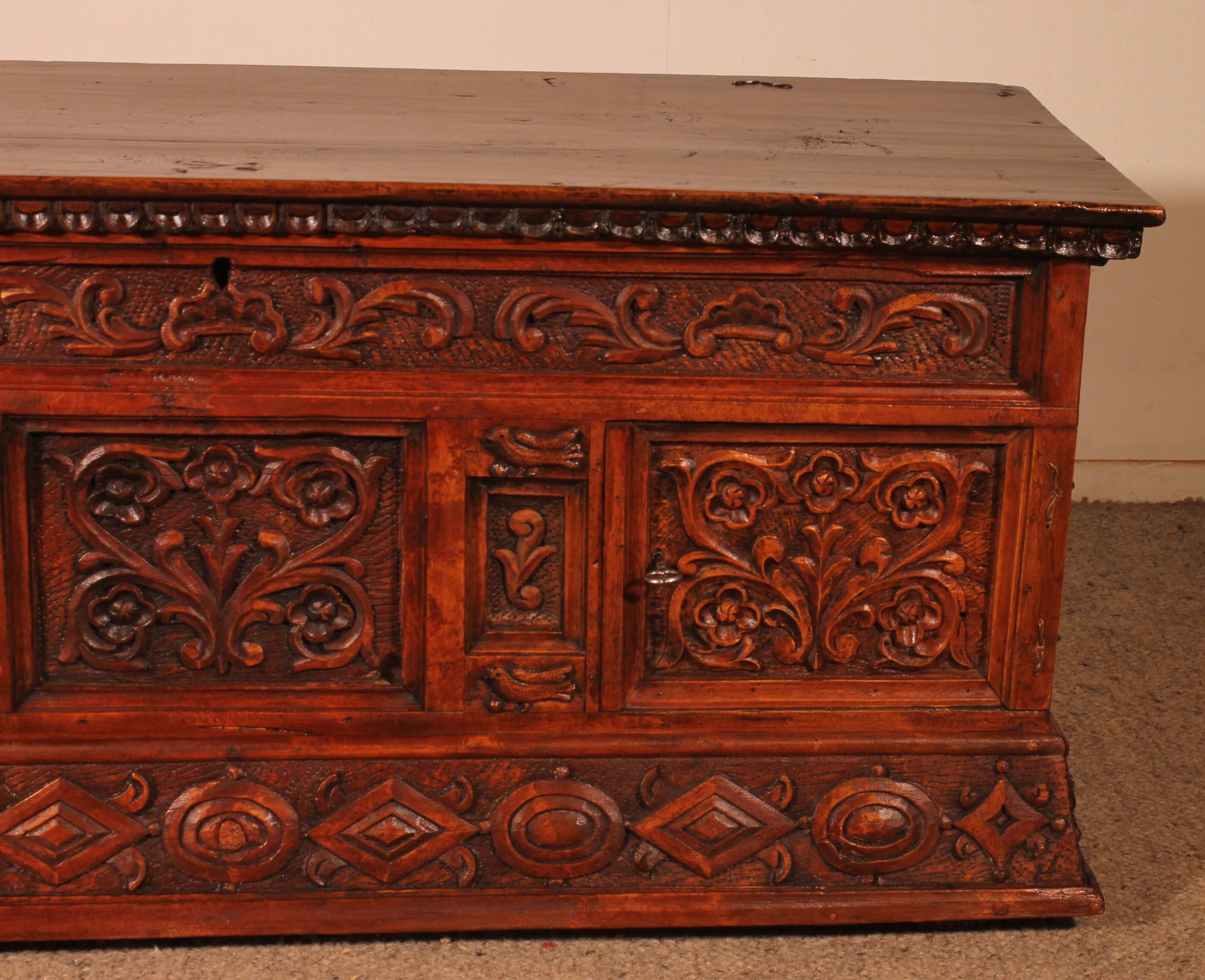Catalan Chest from the 18th Century with a small door