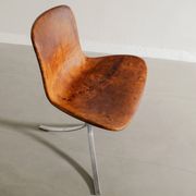 Set of Six Vintage Poul Kjaerholm PK-9 Dining Chairs Brown Leather, 1960s