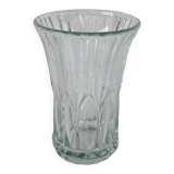 art deco style molded glass vase 1950