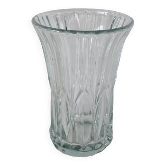 art deco style molded glass vase 1950