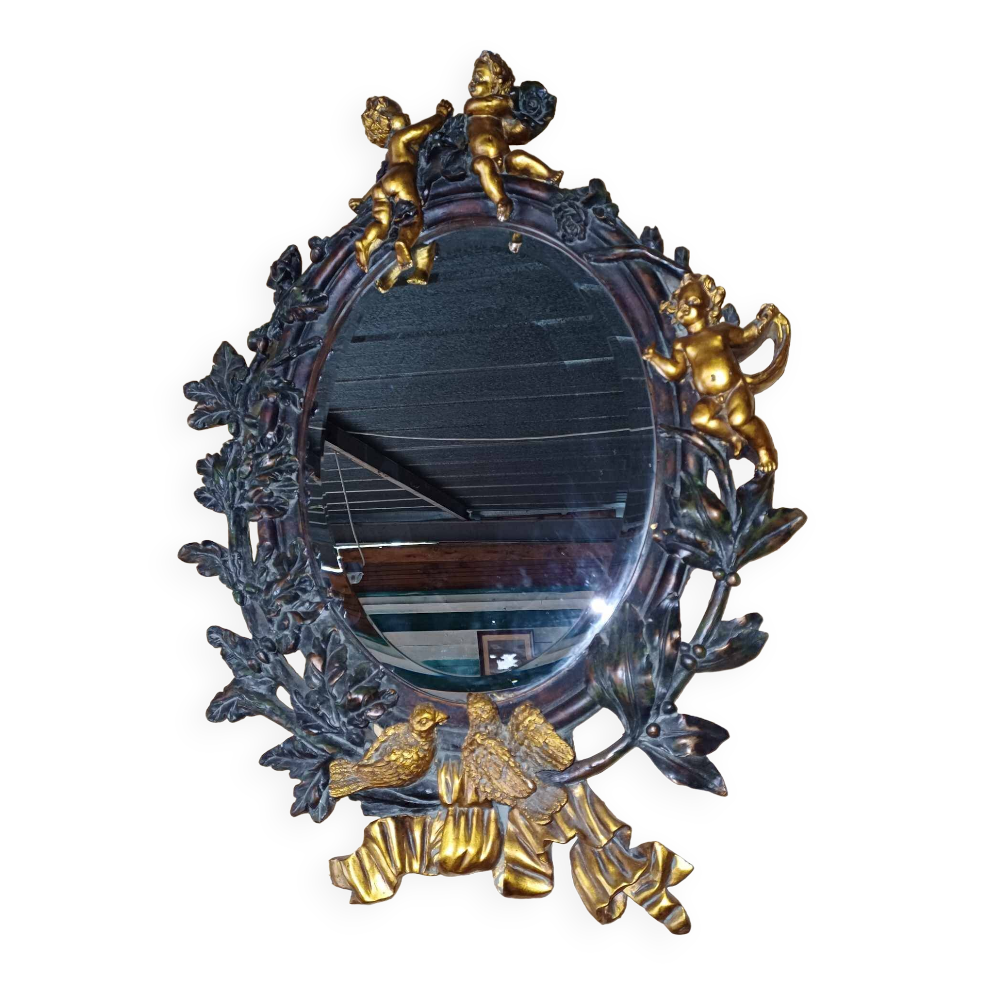 Stucco cherub mirror 65cm by 50cm