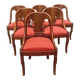 Suite de six chaises gondoles en acajou et placage XX siècle