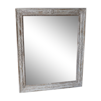 Large mirror early 19th old in patinated wood and mercury
