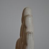 Handends in the shape of vintage white ceramic