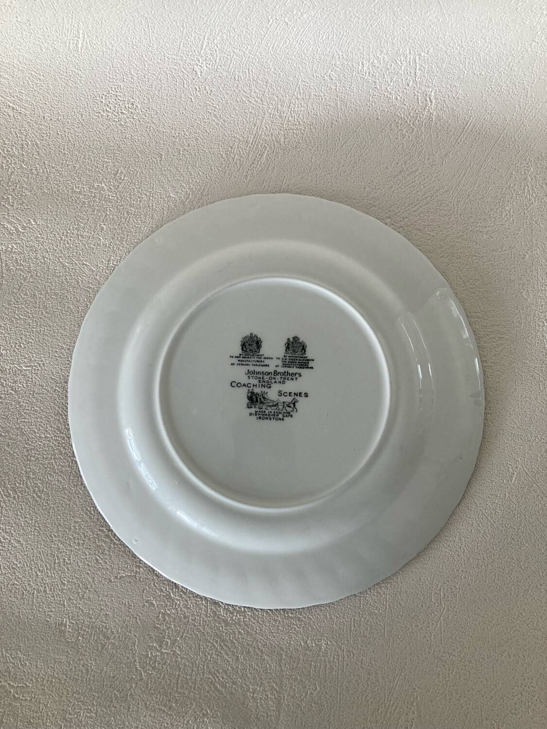 Trio of Coaching Scenes blue plates by Johnson Bros / Brothers Irestone