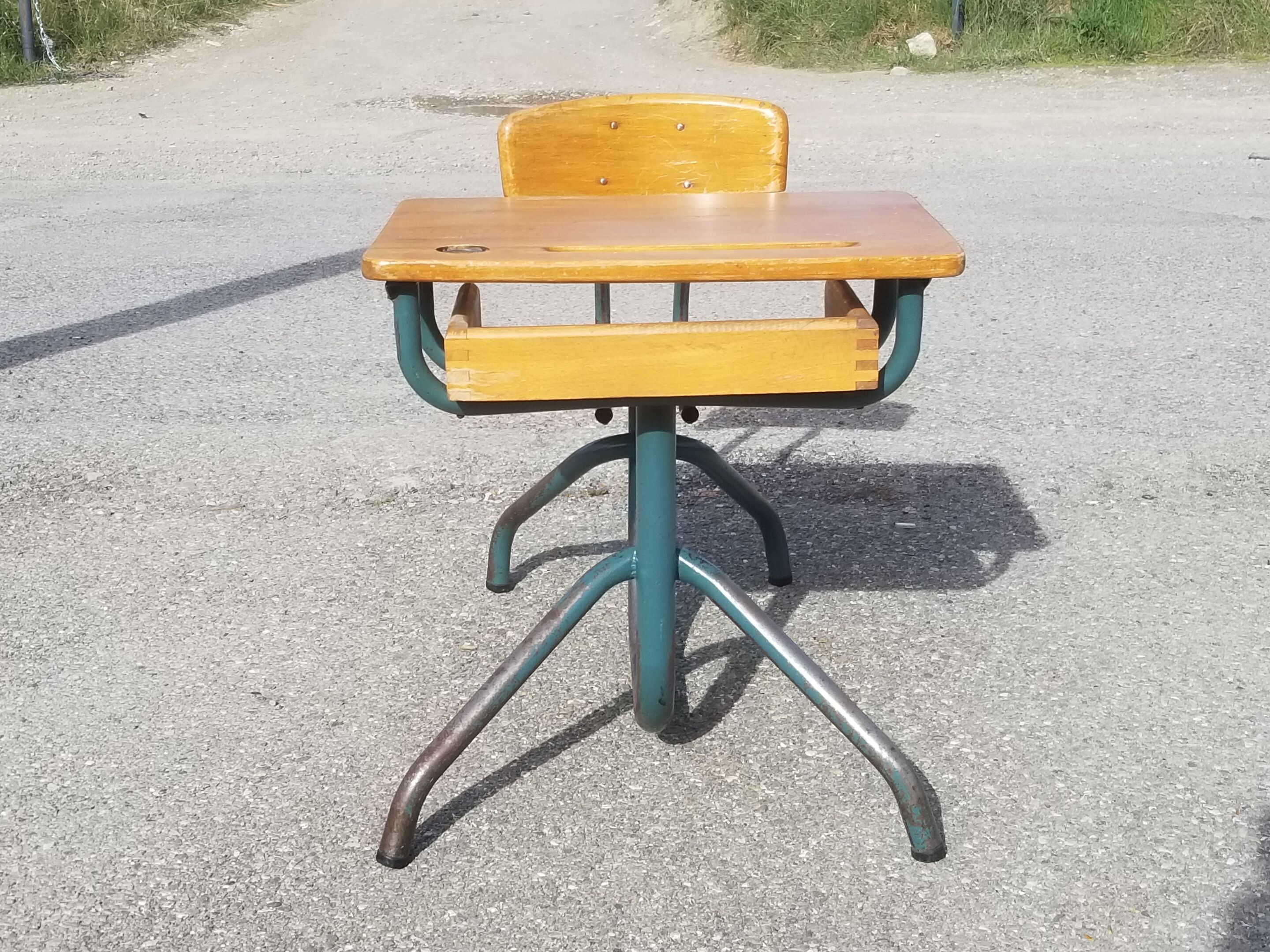 Vintage 1-seater school desk 50