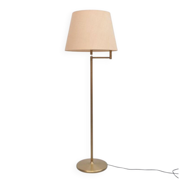 Lampe de sol en laiton vintage avec bras pivotant, années 1970 — Beyit