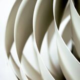 Louis Weisdorf for Lyfa Space age Danish Turbo White Moon Pendant Light, 1965