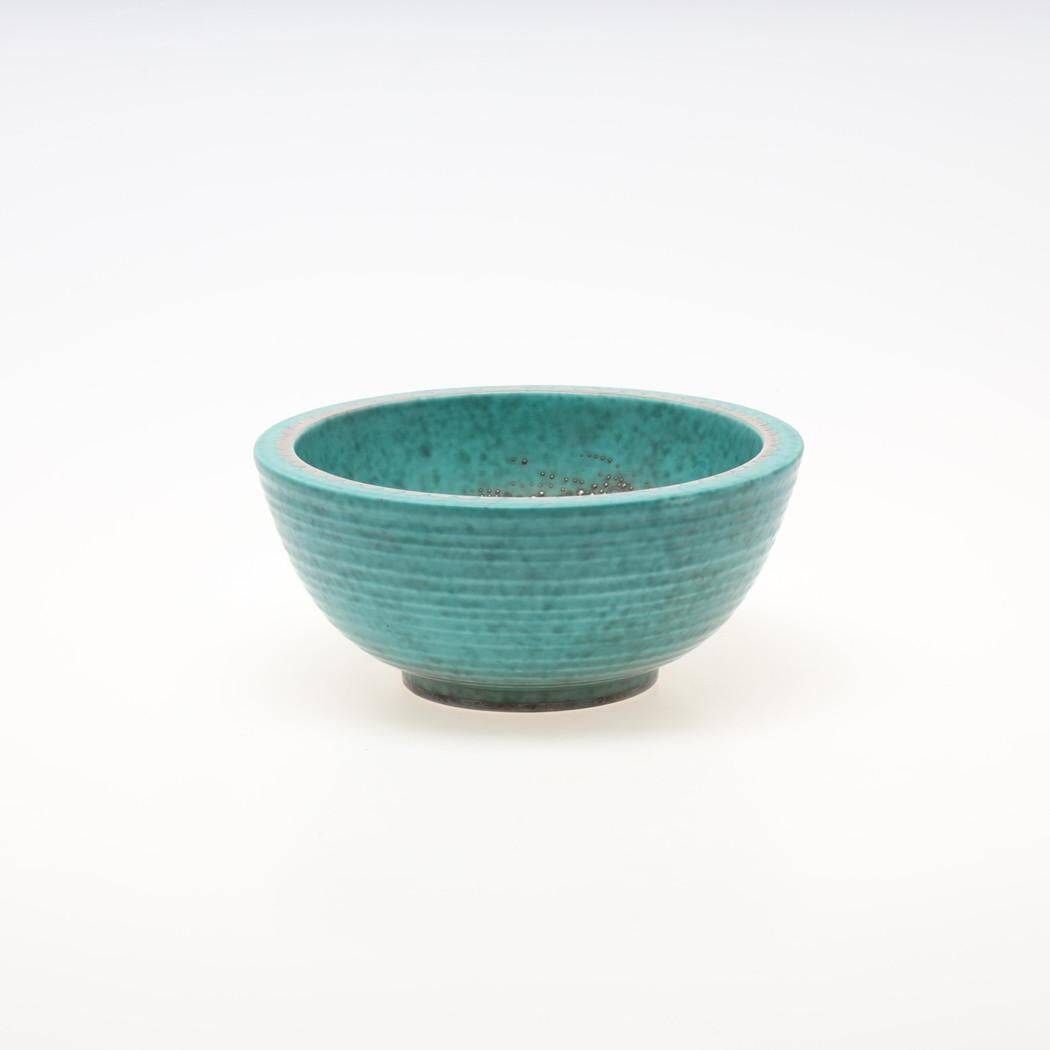 Bowl Wilhelm Kate in ceramic and silver Argenta Gustavsberg Sweden 1950