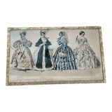Framed antique print "History of Fashion"